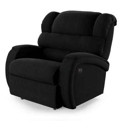 Poltrona Do Papai Reclinável Napoli Power Elétrica Usb Veludo Preto Fh1
