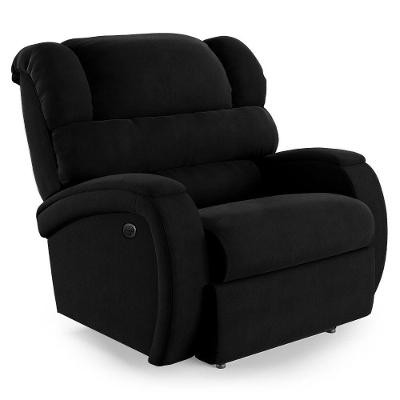 Poltrona Do Papai Reclinável Napoli Power Elétrica Massagem Veludo Fh1 Preto