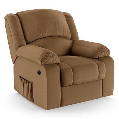 Poltrona Do Papai Reclinável Melim Elétrica Led Massagem Pu Caramelo Fh1