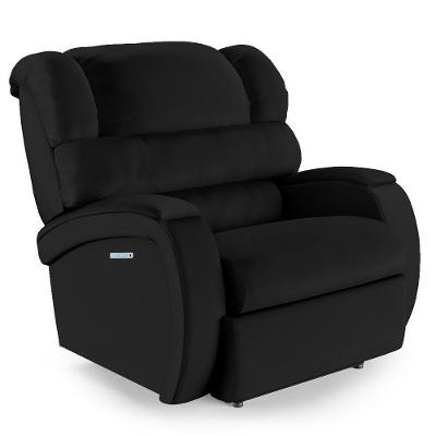 Poltrona Do Papai Reclinável Napoli Elétrica Botão Led Pu Preto Fh1