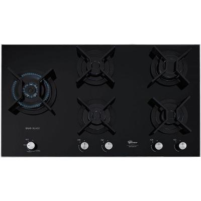 Cooktop A Gás Fischer Ferro Fundido Infinity 5 Queimadores Mesa Vidro Preto Bivolt 31800-82260