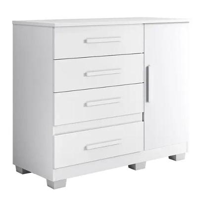 Comoda New Florença Quarto Com 4 Gavetas E 1 Porta - Branco