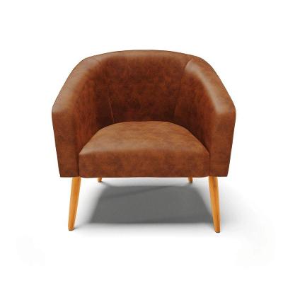 Cadeira Sala De Jantar Pé Palito Castanho Stella Sintético Pu D03 - D\'rossi Cor Nozes
