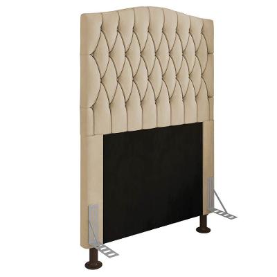 Cabeceira Greta Para Cama Box Solteiro 90 Cm Suede Bege - D'rossi