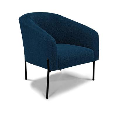 Cadeira Sala De Jantar Pé De Ferro Preto Stella Bouclê D03 - D\'rossi Cor Azul
