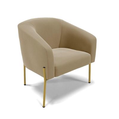 Cadeira Sala De Jantar Pé De Ferro Dourado Stella Suede D03 - D\'rossi Cor Marrom Rato