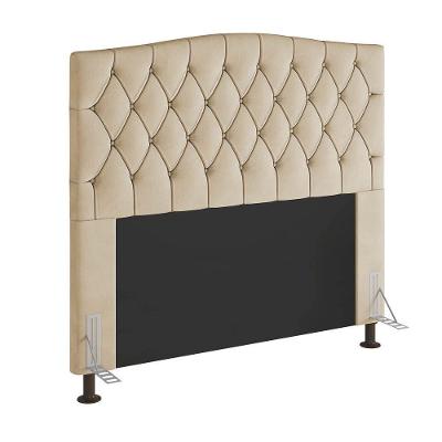 Cabeceira Greta Para Cama Box Casal 140 Cm Suede Bege - D'rossi