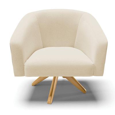 Cadeira Sala De Jantar Giratória Ma30 Stella Noz/linho D03 - D\'rossi Cor Bege