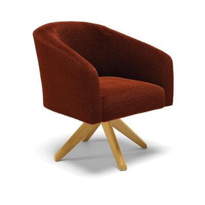 Cadeira Sala De Jantar Giratória Ma30 Stella Bouclê D03 - D\'rossi Cor Terra