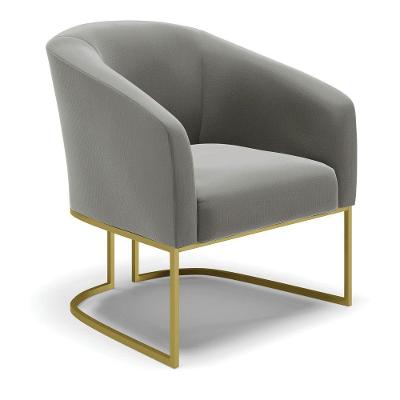 Cadeira Sala De Jantar Base Industrial Dourado Stella Suede D03 - D'rossi Cor Grafite
