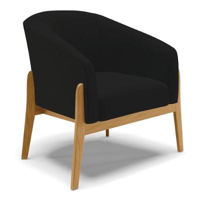 Cadeira Sala De Jantar Base De Madeira Stella Linho D03 - D'rossi Cor Preto