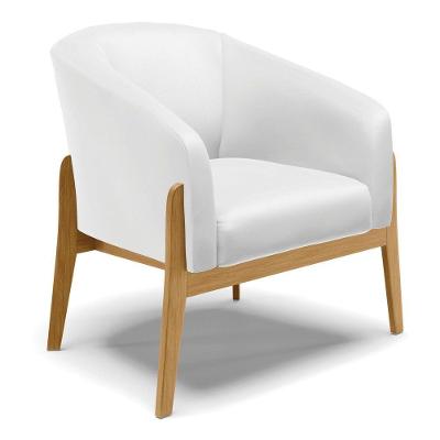 Cadeira Sala De Jantar Base De Madeira Stella Sintético D03 - D'rossi Cor Branco