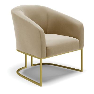 Cadeira Sala De Jantar Base Industrial Dourado Stella Suede D03 - D'rossi Cor Marrom Rato