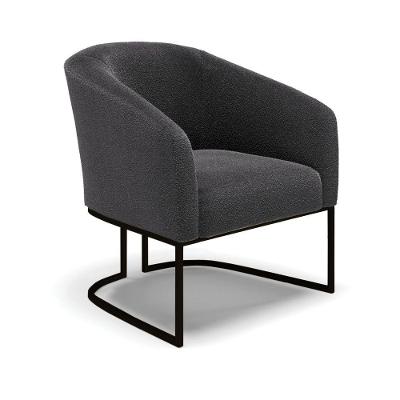 Cadeira Sala De Jantar Base Industrial Preto Stella Bouclê D03 - D\'rossi Cor Grafite