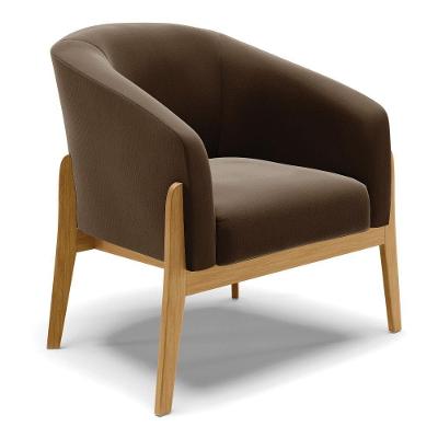 Cadeira Sala De Jantar Base De Madeira Stella Suede D03 - D'rossi Cor Marrom