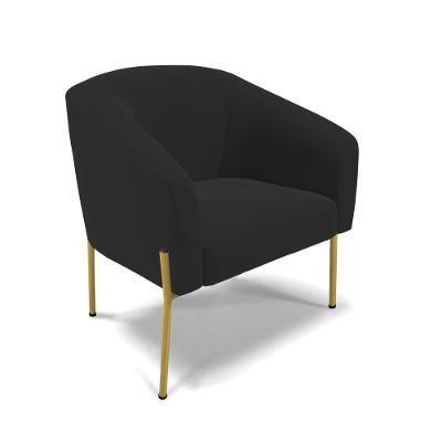 Cadeira Sala De Jantar Pé De Ferro Dourado Stella Veludo D03 - D'rossi Cor Preto