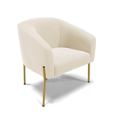 Cadeira Sala De Jantar Pé De Ferro Dourado Stella Veludo D03 - D'rossi Cor Bege