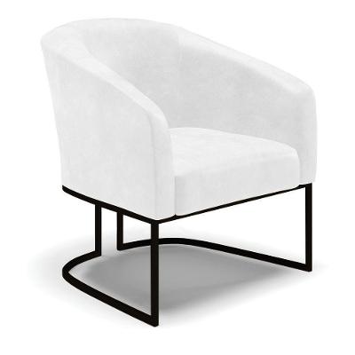 Cadeira Sala De Jantar Base Industrial Preto Stella Sintético Pu D03 - D'rossi Cor Branco