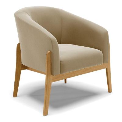 Cadeira Sala De Jantar Base De Madeira Stella Suede D03 - D'rossi Cor Marrom Rato