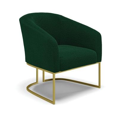 Cadeira Sala De Jantar Base Industrial Dourada Stella Bouclê D03 - D'rossi Cor Verde