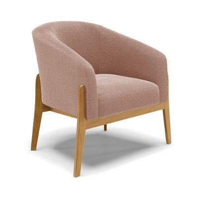 Cadeira Sala De Jantar Base De Madeira Stella Bouclê D03 - D\\\'rossi Cor Rose
