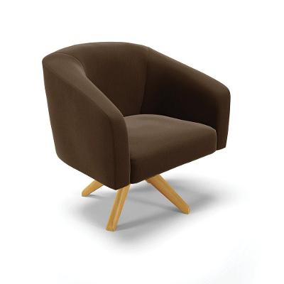 Cadeira Sala De Jantar Giratória Ma30 Stella Suede D03 - D'rossi Cor Marrom