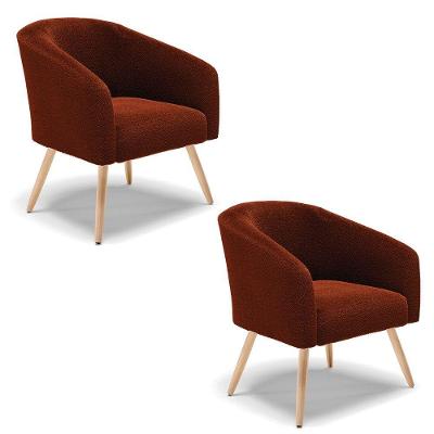 Cadeira Sala De Jantar Pé Palito Natural Kit 2 Stella Bouclê D03 - D'rossi Cor Terra