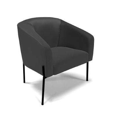Cadeira Sala De Jantar Pé De Ferro Preto Stella Sintético D03 - D'rossi Cor Preto