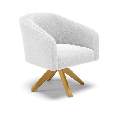 Cadeira Sala De Jantar Giratória Ma30 Stella Bouclê D03 - D'rossi Cor Off White