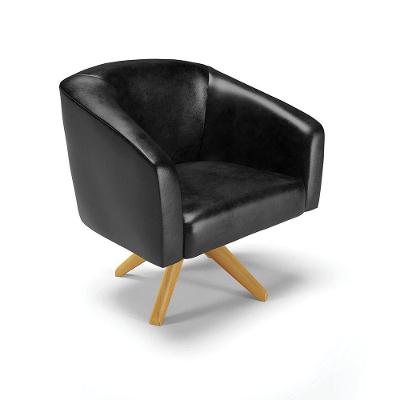 Cadeira Sala De Jantar Giratória Ma30 Stella Sintético Pu D03 - D'rossi Cor Preto