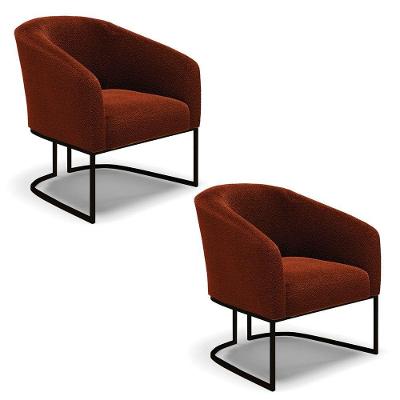 Cadeira Sala De Jantar Industrial Preto Kit 2 Stella Bouclê D03 - D'rossi Cor Terra