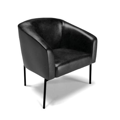 Cadeira Sala De Jantar Pé De Ferro Preto Stella Sintético Pu D03 - D'rossi Cor Preto