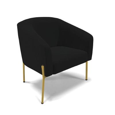 Cadeira Sala De Jantar Pé De Ferro Dourado Stella Linho D03 - D'rossi Cor Preto