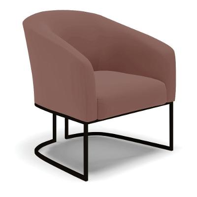 Cadeira Sala De Jantar Base Industrial Preto Stella Veludo D03 - D'rossi Cor Rose