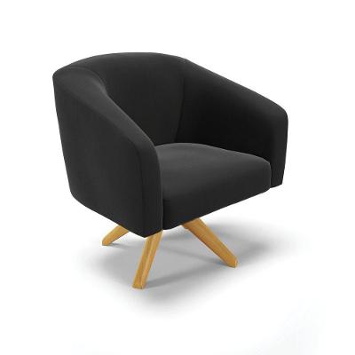 Cadeira Sala De Jantar Giratória Ma30 Stella Suede D03 - D'rossi Cor Preto