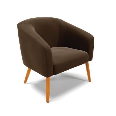 Cadeira Sala De Jantar Pé Palito Castanho Stella Suede Cor Marrom