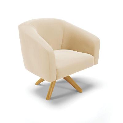 Cadeira Sala De Jantar Giratória Ma30 Stella Suede D03 - D'rossi Cor Bege