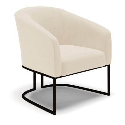 Cadeira Sala De Jantar Base Industrial Preto Stella Linho D03 - D'rossi Cor Bege