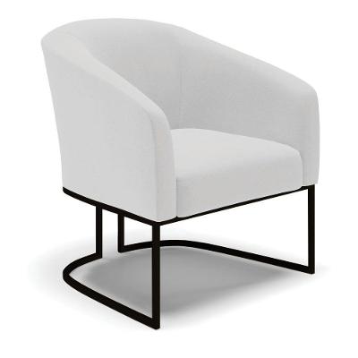 Cadeira Sala De Jantar Base Industrial Preto Stella Linho D03 - D'rossi Cor Cinza