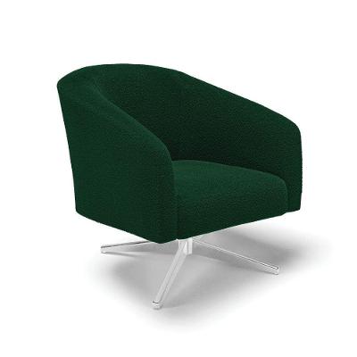 Cadeira Sala De Jantar Giratória Base Cromada Stella Bouclê D03 - D'rossi Cor Verde