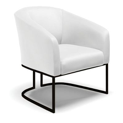 Cadeira Sala De Jantar Base Industrial Preto Stella Sintético D03 - D'rossi Cor Branco