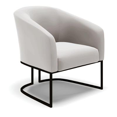 Cadeira Sala De Jantar Base Industrial Preto Stella Veludo D03 - D'rossi Cor Cinza