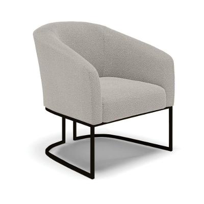 Cadeira Sala De Jantar Base Industrial Preto Stella Bouclê D03 - D'rossi Cor Cinza