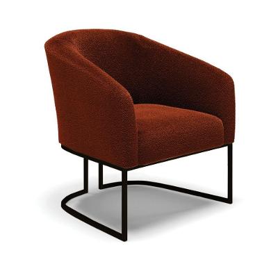 Cadeira Sala De Jantar Base Industrial Preto Stella Bouclê D03 - D'rossi Cor Terra