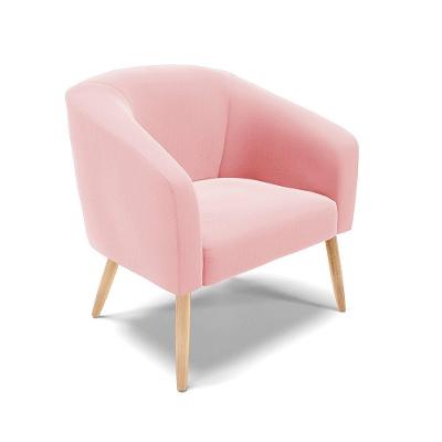 Cadeira Sala De Jantar Pé Palito Natural Stella Suede D03 - D'rossi Cor Rosa Bebê