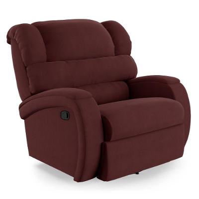 Poltrona Do Papai Reclinável Napoli Glider Giratória Massagem Veludo Vinho Fh1
