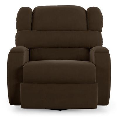 Poltrona Do Papai Reclinável Napoli Glider Giratória Massagem Veludo Fh1 Marrom