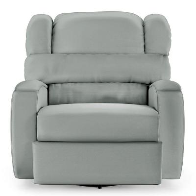 Poltrona Do Papai Reclinável Napoli Glider Giratória Pu Cinza Fh1
