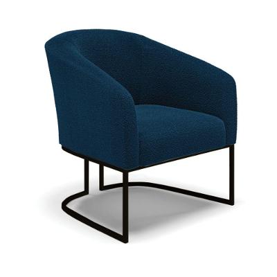 Cadeira Sala De Jantar Base Industrial Preto Stella Bouclê D03 - D'rossi Cor Azul