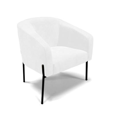 Cadeira Sala De Jantar Pé De Ferro Preto Stella Sintético Pu D03 - D'rossi Cor Branco
